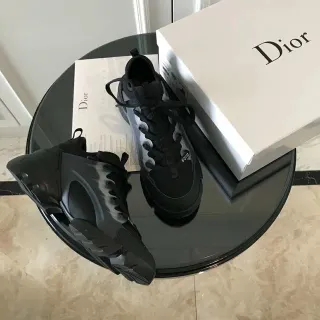 Dior B23 Chaussures Chunky Noires et Translucides avec Vague