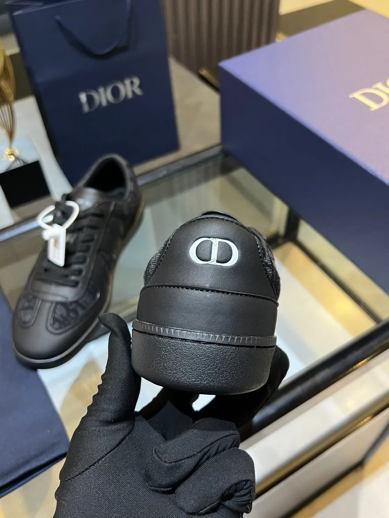 Dior B23 Black Oblique Jacquard Lifestyle Sneakers 2