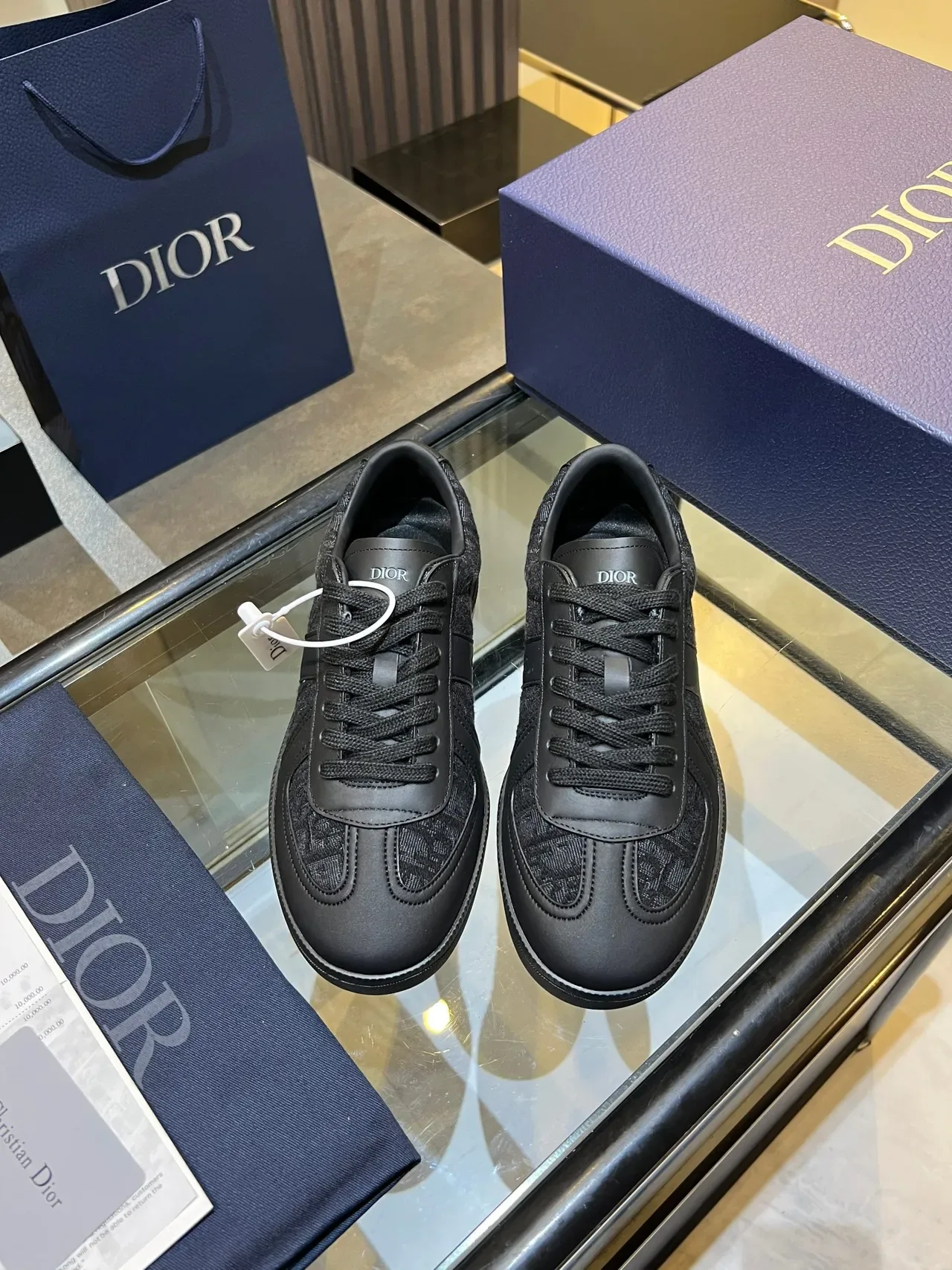 Dior B23 Black Oblique Jacquard Lifestyle Sneakers 5