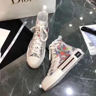 Dior B23 फूल प्रिंट जाली हाई टॉप लाइफस्टाइल स्नीकर