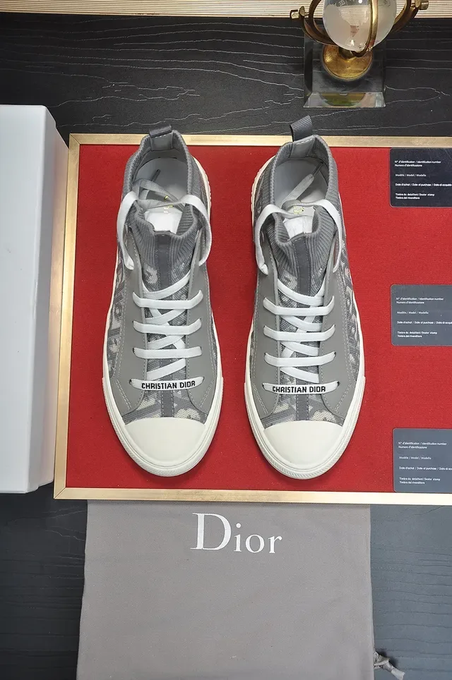Dior B23 Gray Oblique Monogram High-Top Lifestyle Sneakers 5