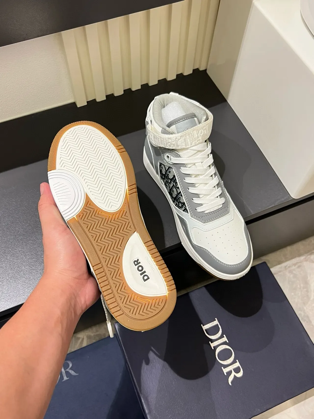 Dior B23 High-Top Monogram Panel Lifestyle Sneakers 2