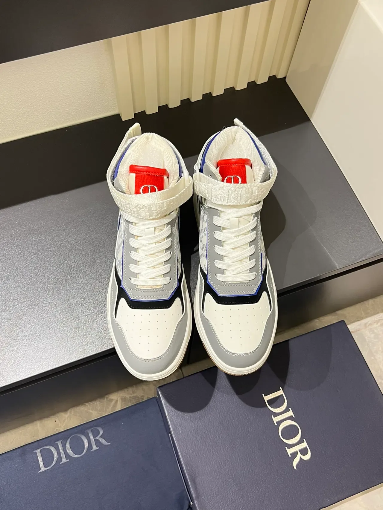 Dior B23 High-Top Monogram Panel Lifestyle Sneakers 5