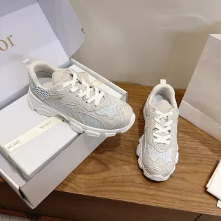 Dior B23 Tênis chunky Off-White e Light Blue em Jacquard