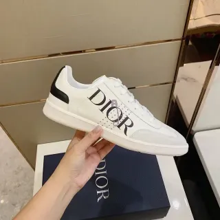 Dior B23 সাদা এবং কালো লোগো-প্রিন্ট লাইফস্টাইল স্নিকার