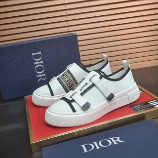 Dior B23 أحذية رياضية أبيض وأسود مع حزام ستايل حياة