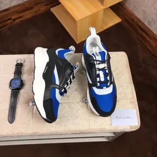 Dior B27 Chaussures Chunky Bleues Noires Blanches
