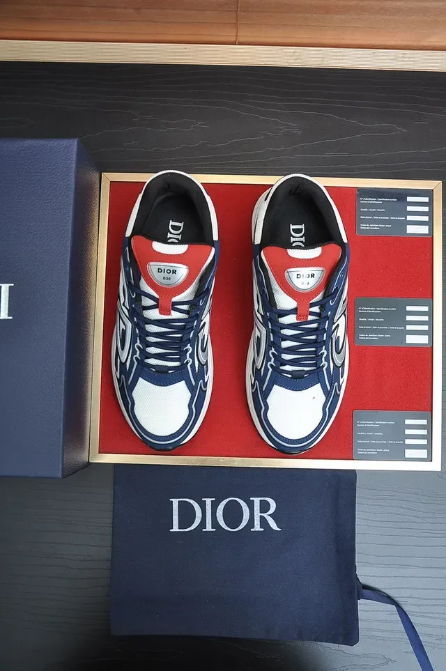 Dior B27 Navy Blue and White Lifestyle Sneakers 2