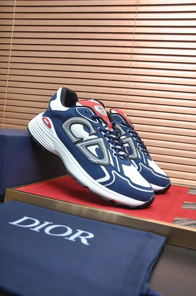 Dior B27 Navy Blue and White Lifestyle Sneakers 3