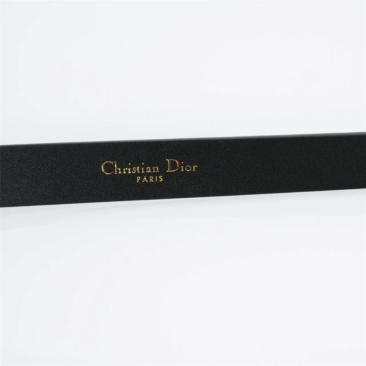 Dior Black Gold Smooth Strap Large Interlocking CD Buckle Leather Belt 2