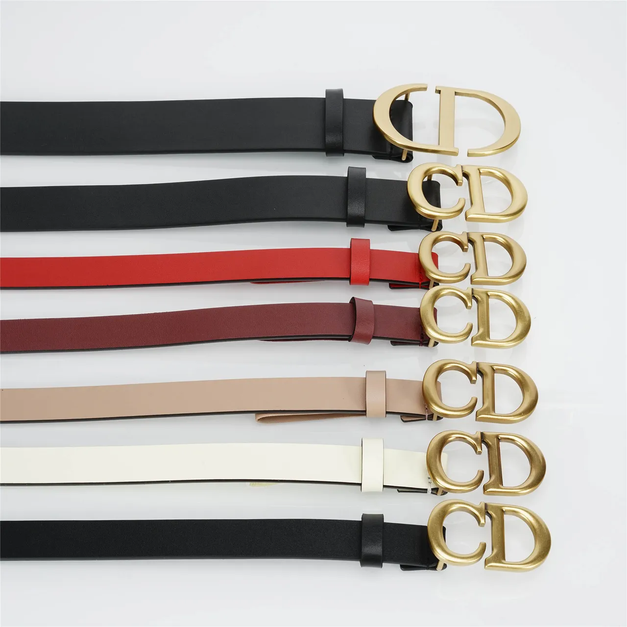 Dior Black Gold Smooth Strap Large Interlocking CD Buckle Leather Belt 3