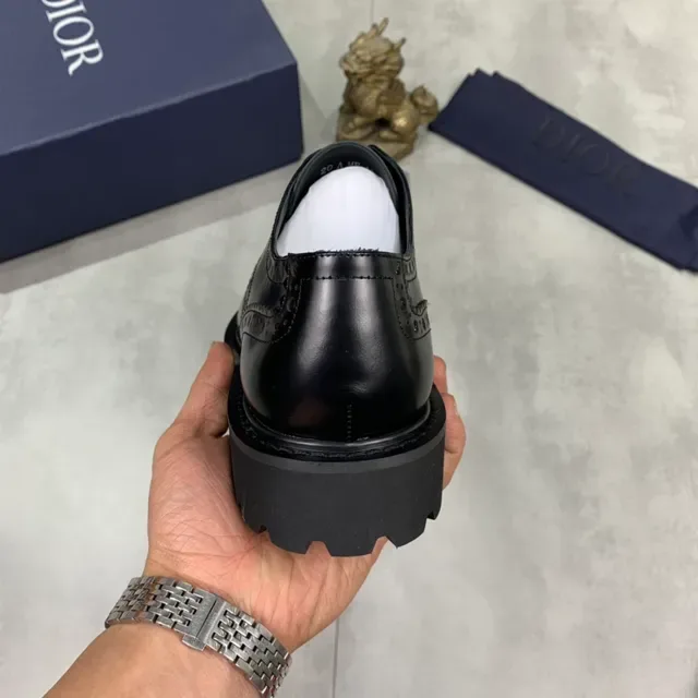 Dior Black Polished Leather Wingtip Brogue 3