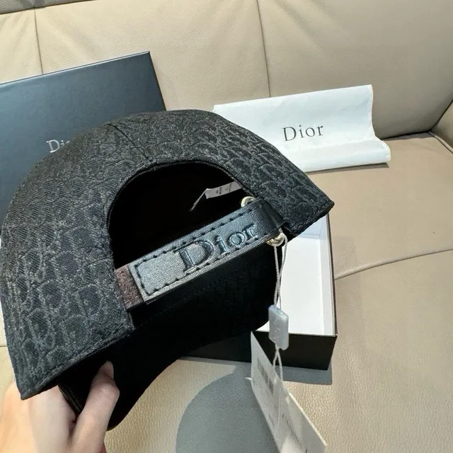 迪奥黑银Oblique Monogram提花结构六面板棒球帽 3