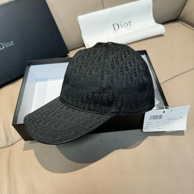 迪奥黑银Oblique Monogram提花结构六面板棒球帽 8