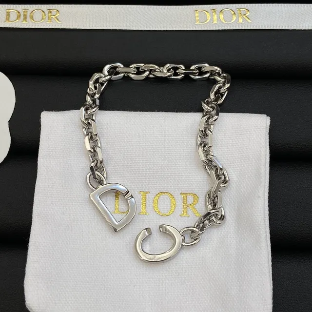 Dior Camellia Chain Silver White Curb Resin Motif collier 3