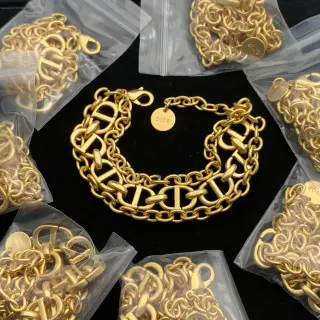 Dior CD Icon 双链 金色 手链