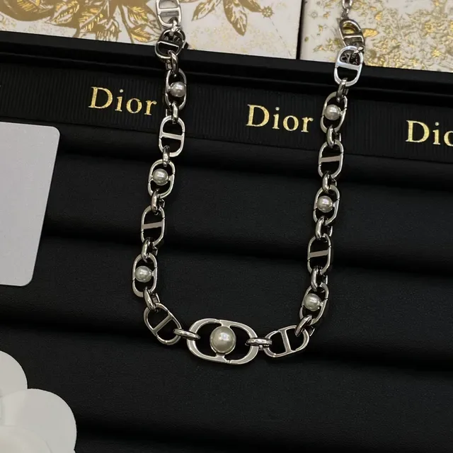 Dior Diorever Gold Silver Chain-Link Necklace 4