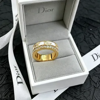 Dior Anel de Banda de Esmalte e Cristal Pavé