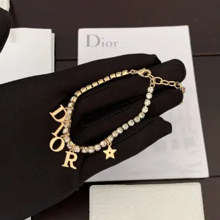 Dior金银链Pavé水晶镶嵌手链
