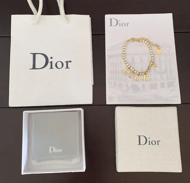 Dior Chaîne Or Argent Pavé Cristal Bracelet 4