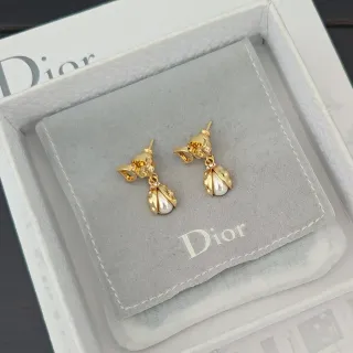 Boucles d'oreilles Dior Perles Florales Dorées