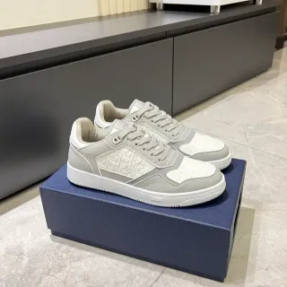 Dior Gris Blanc Panel Monogrammé Matériau Mixte Supérieur Lifestyle Sneakers