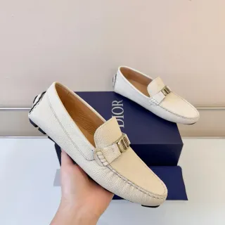 Dior Horsebit Loafer 奶油色 压纹皮革 乐福鞋