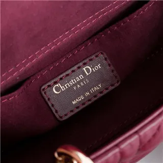 Dior Lady Dior Burgundy Quilted Cannage Top-Handle Tote Bag 20