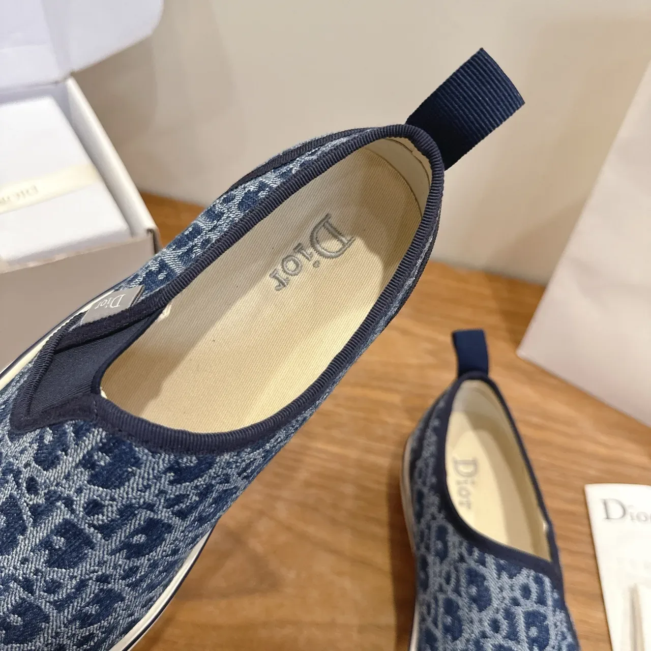 迪奥 海军蓝白色 Monogram Jacquard 套脚构造 生活方式运动鞋 4