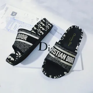Dior مونوغرام مائل نعال منزلقة