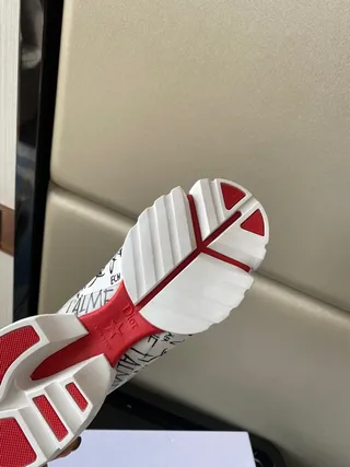 Dior White Red Graffiti-Print Upper Contrast Laces Chunky Sneakers 6
