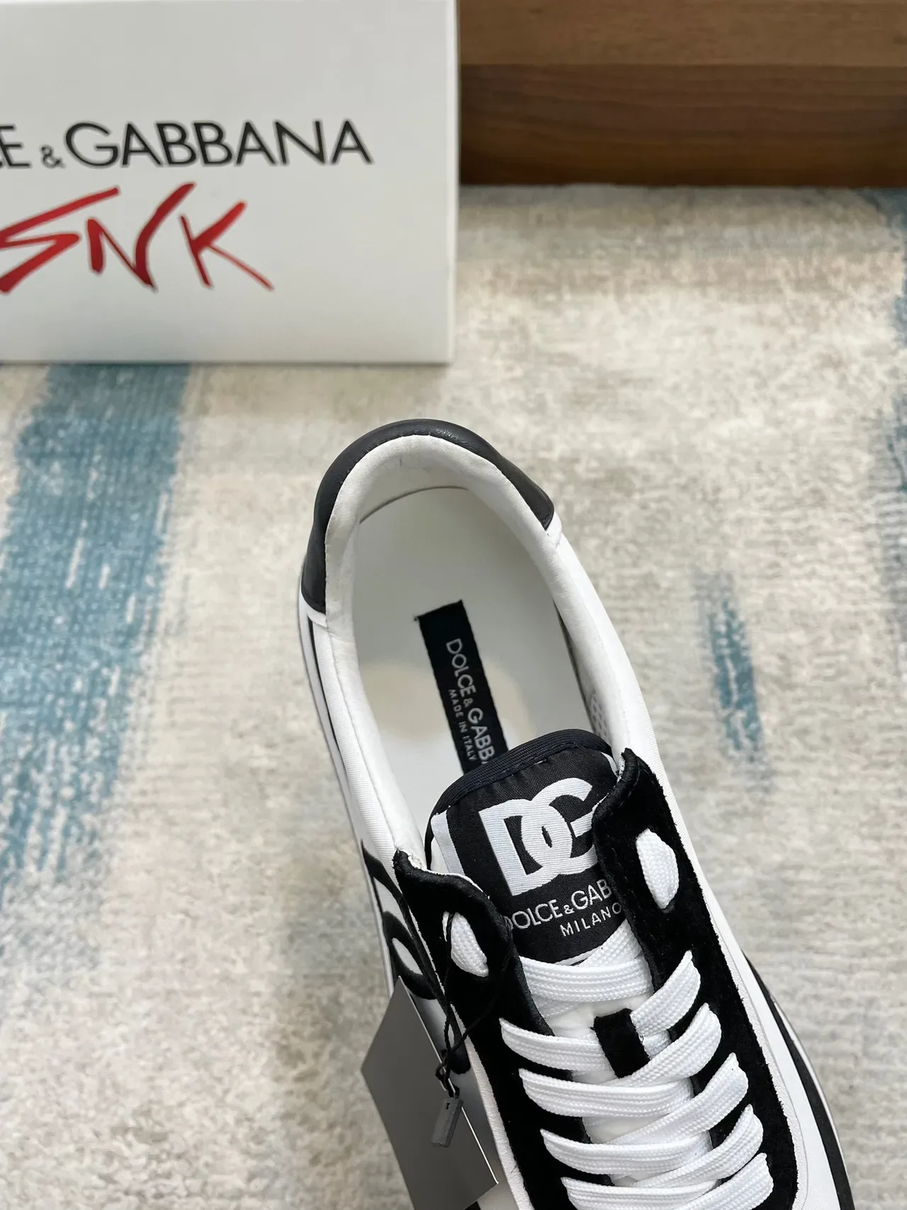 Dolce & Gabbana Black and White DG Monogram Lifestyle Sneakers 4