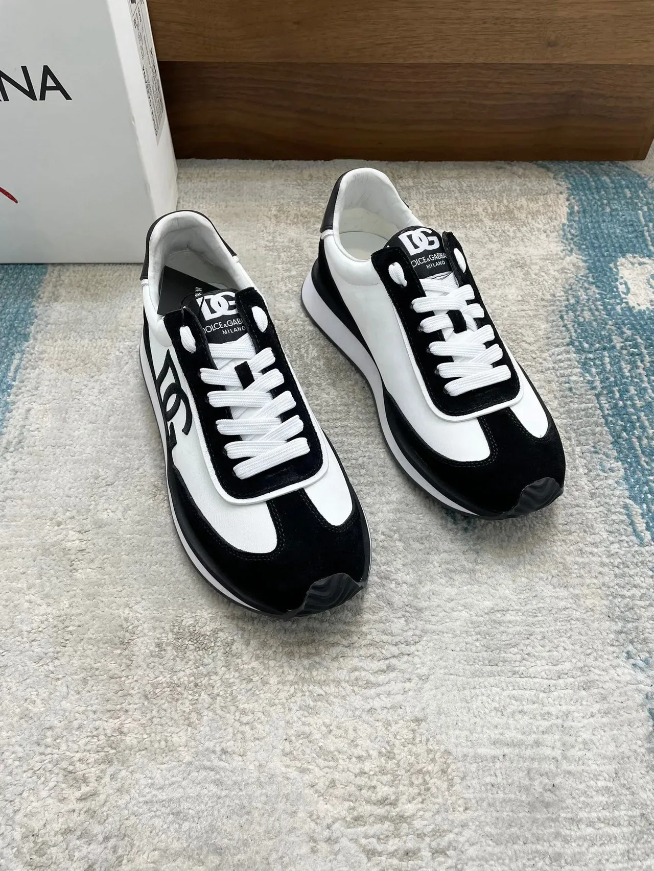 Dolce & Gabbana Black and White DG Monogram Lifestyle Sneakers 7