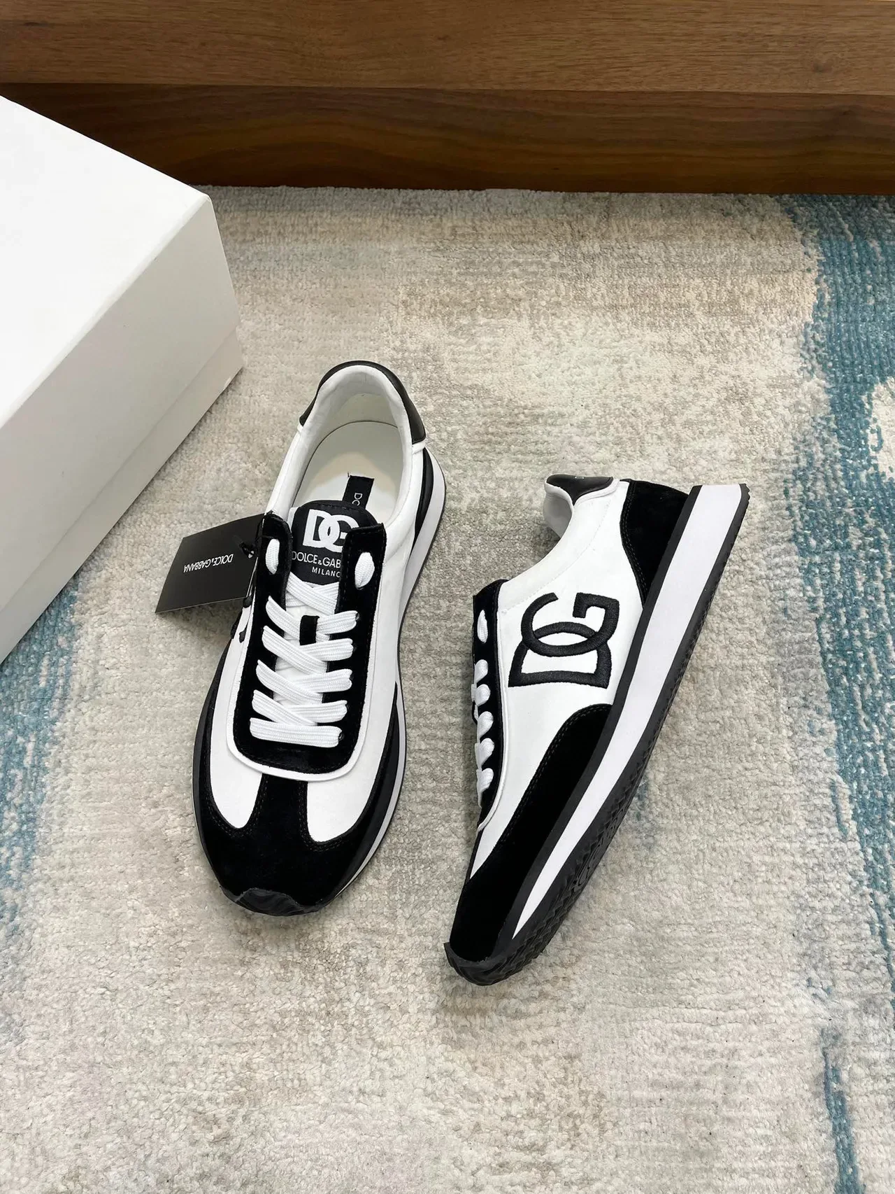Dolce & Gabbana Black and White DG Monogram Lifestyle Sneakers 8
