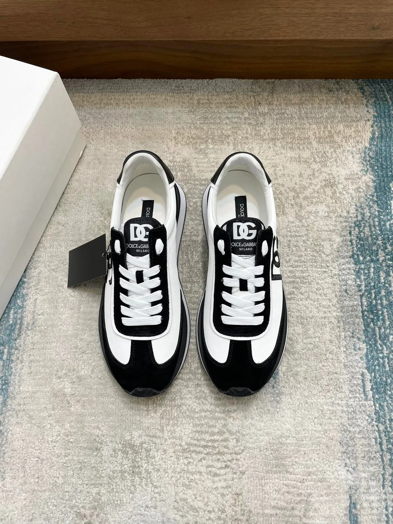 Dolce & Gabbana Black and White DG Monogram Lifestyle Sneakers 9
