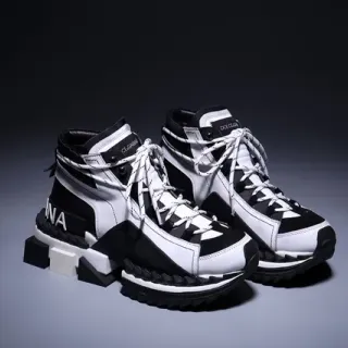 Dolce & Gabbana baskets chunky noir et blanc à tige haute
