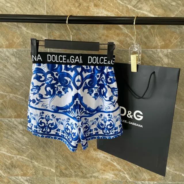 Dolce & Gabbana Blue White Ceramic Tile Print Structured Bustier Top Swimwear 3