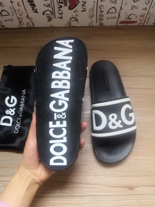 Dolce & Gabbana I Love D&G chaussons noirs à glisser 6