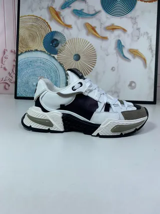 Dolce & Gabbana NS1 সাদা কালো সোল মাল্টি-প্যানেল নির্মাণ চাঙ্কি স্নিকার্স 2