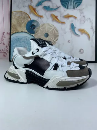 Dolce & Gabbana NS1 সাদা কালো সোল মাল্টি-প্যানেল নির্মাণ চাঙ্কি স্নিকার্স 6
