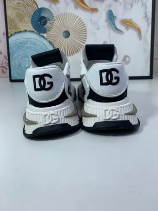 Dolce & Gabbana NS1 সাদা কালো সোল মাল্টি-প্যানেল নির্মাণ চাঙ্কি স্নিকার্স 8