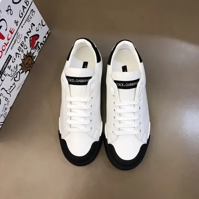 Dolce & Gabbana Portofino Blanc Noir Semelle Épaisse Accents Contrastés Baskets Lifestyle 6