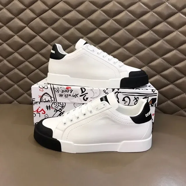 Dolce & Gabbana Portofino Blanc Noir Semelle Épaisse Accents Contrastés Baskets Lifestyle 8