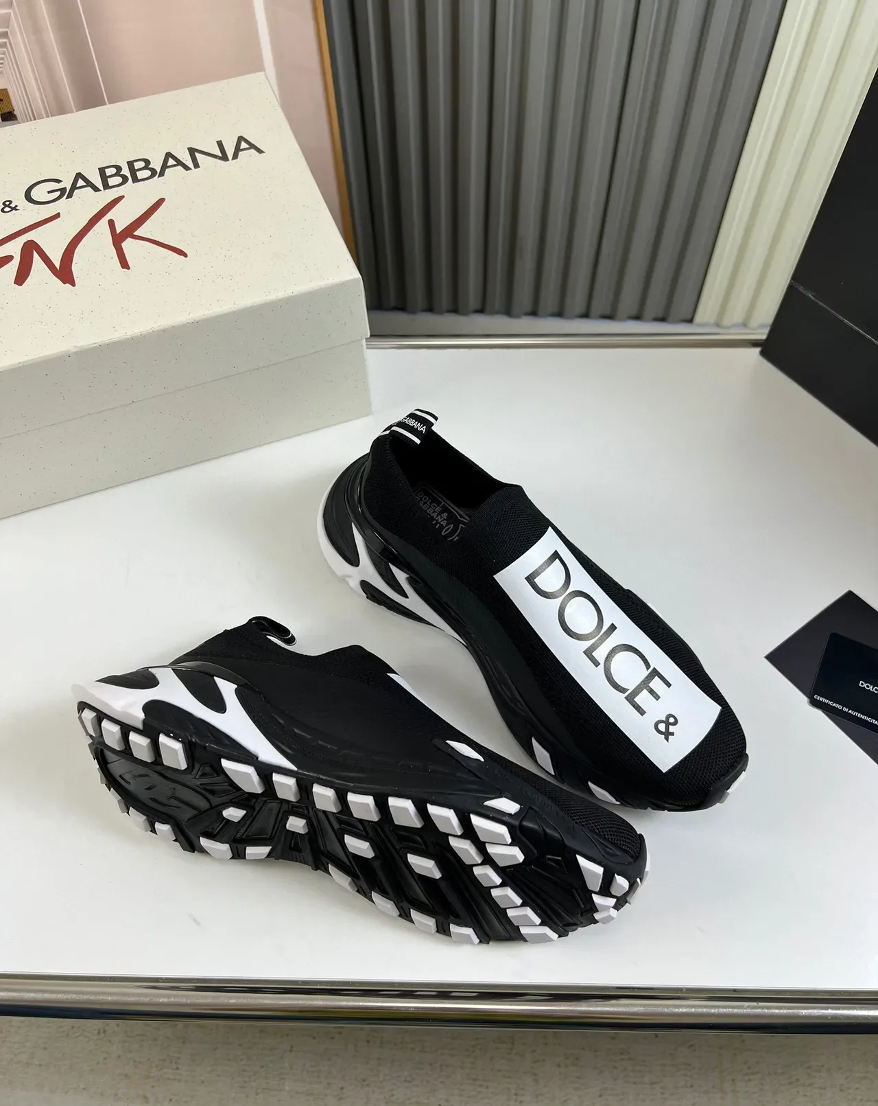 Dolce & Gabbana Speed Trainer Black and White Lifestyle Sneakers 6