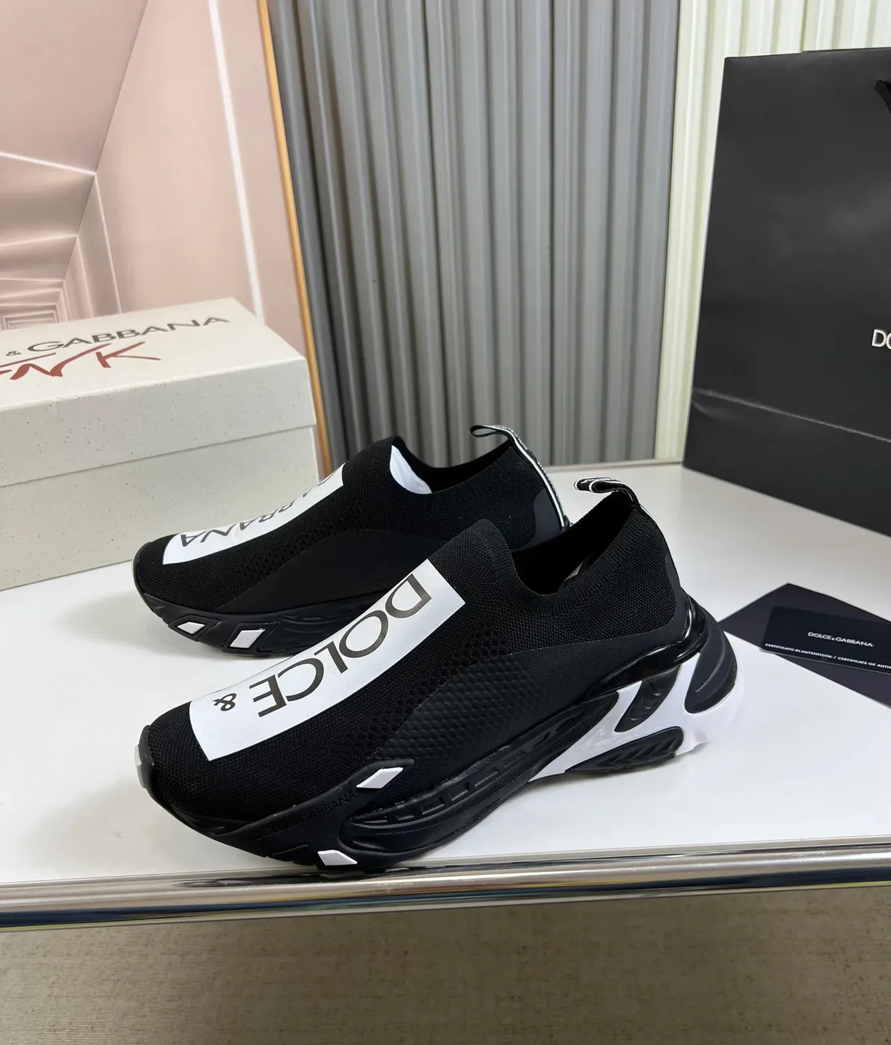 Dolce & Gabbana Speed Trainer Black and White Lifestyle Sneakers 8