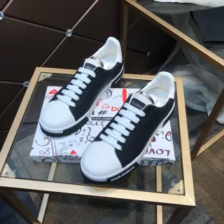 Dolce & Gabbana Black and White Two-Tone Lifestyle Sneakers