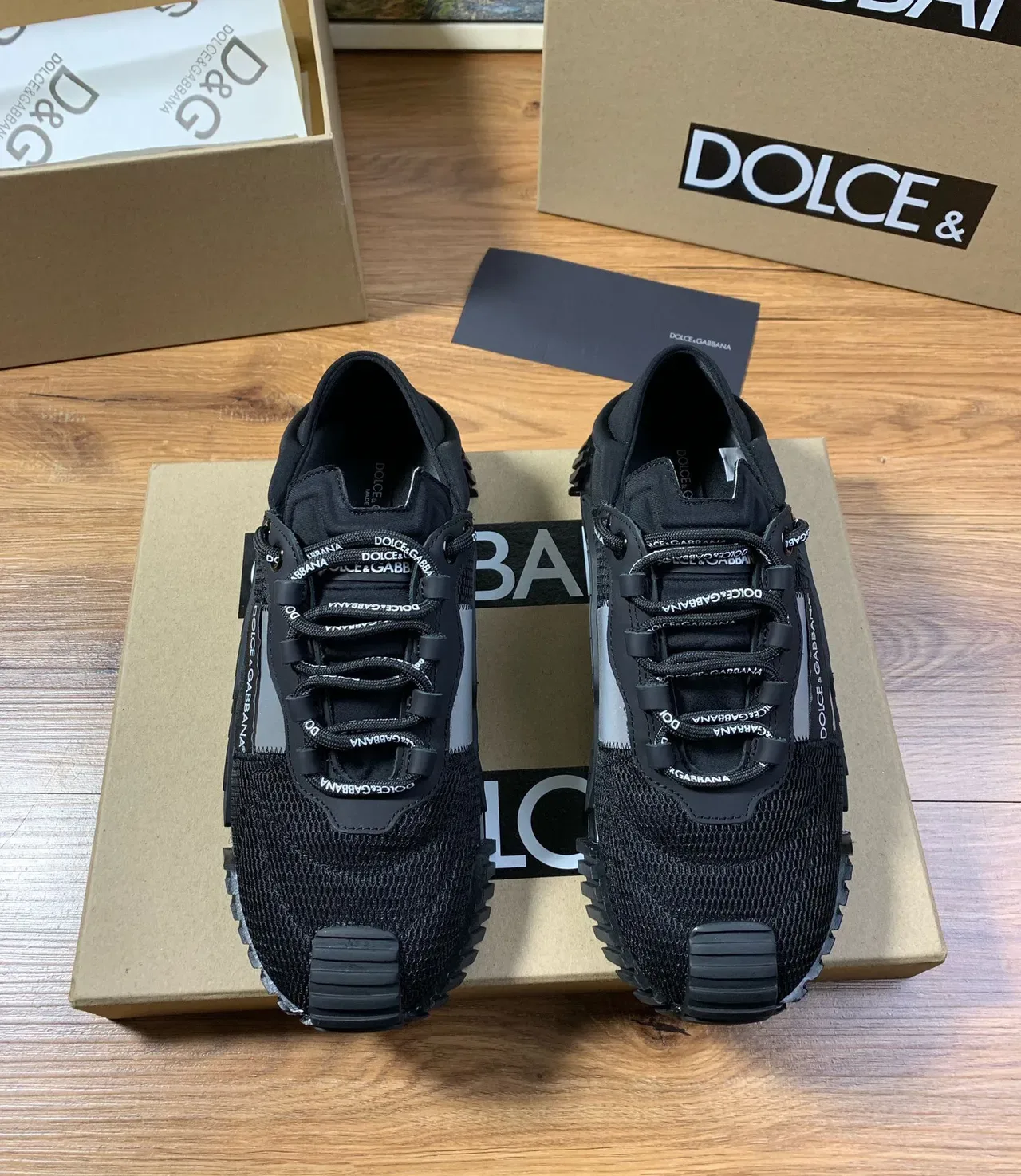 Dolce & Gabbana কালো মেশ লাইফস্টাইল স্নিকার 9