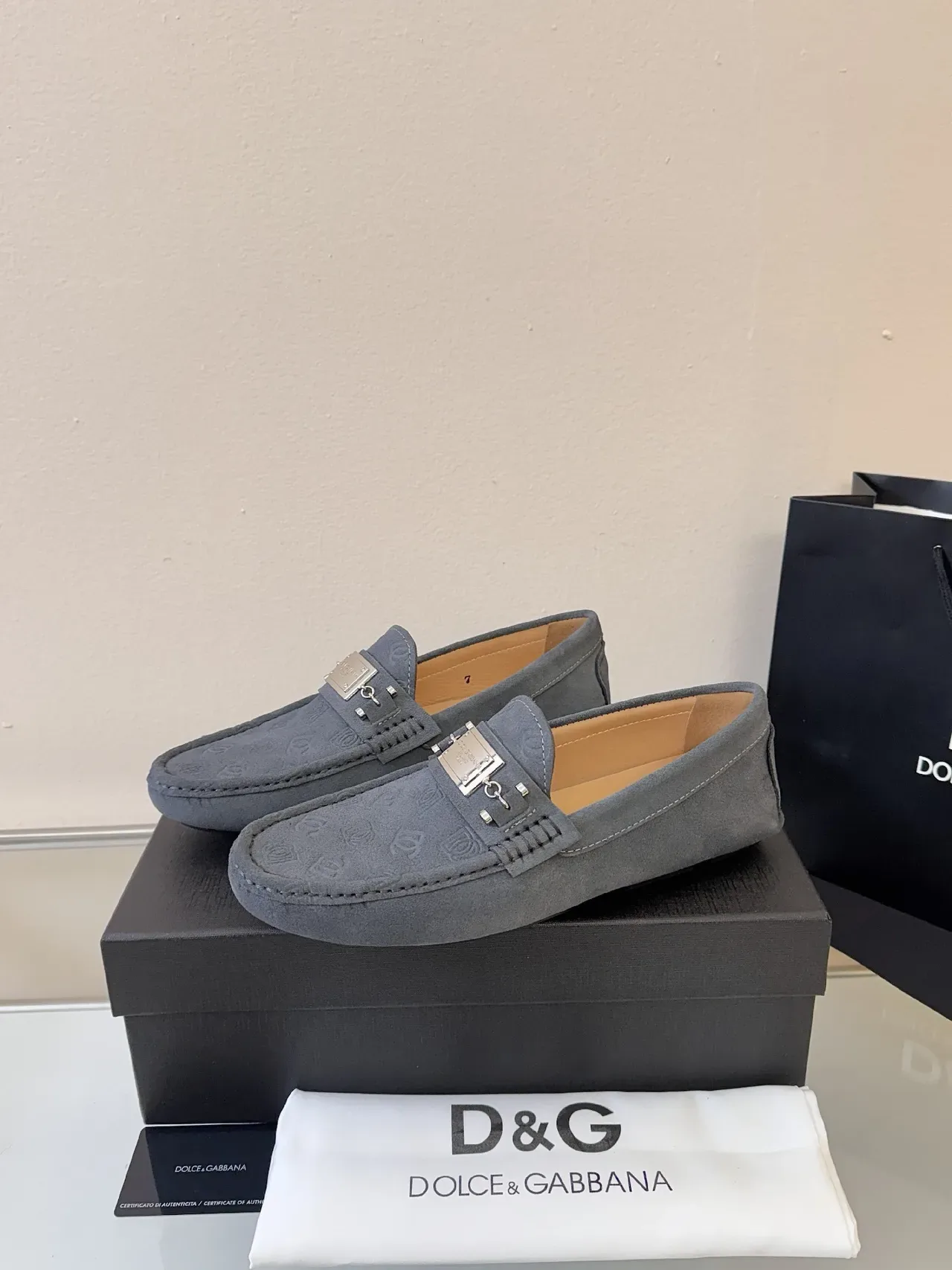 Dolce & Gabbana Portofino Mocasines Ante Gris 2