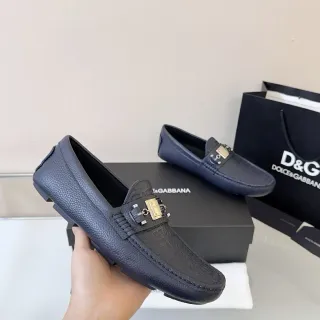 Dolce & Gabbana Portofino 海军蓝 粒面皮革 乐福鞋