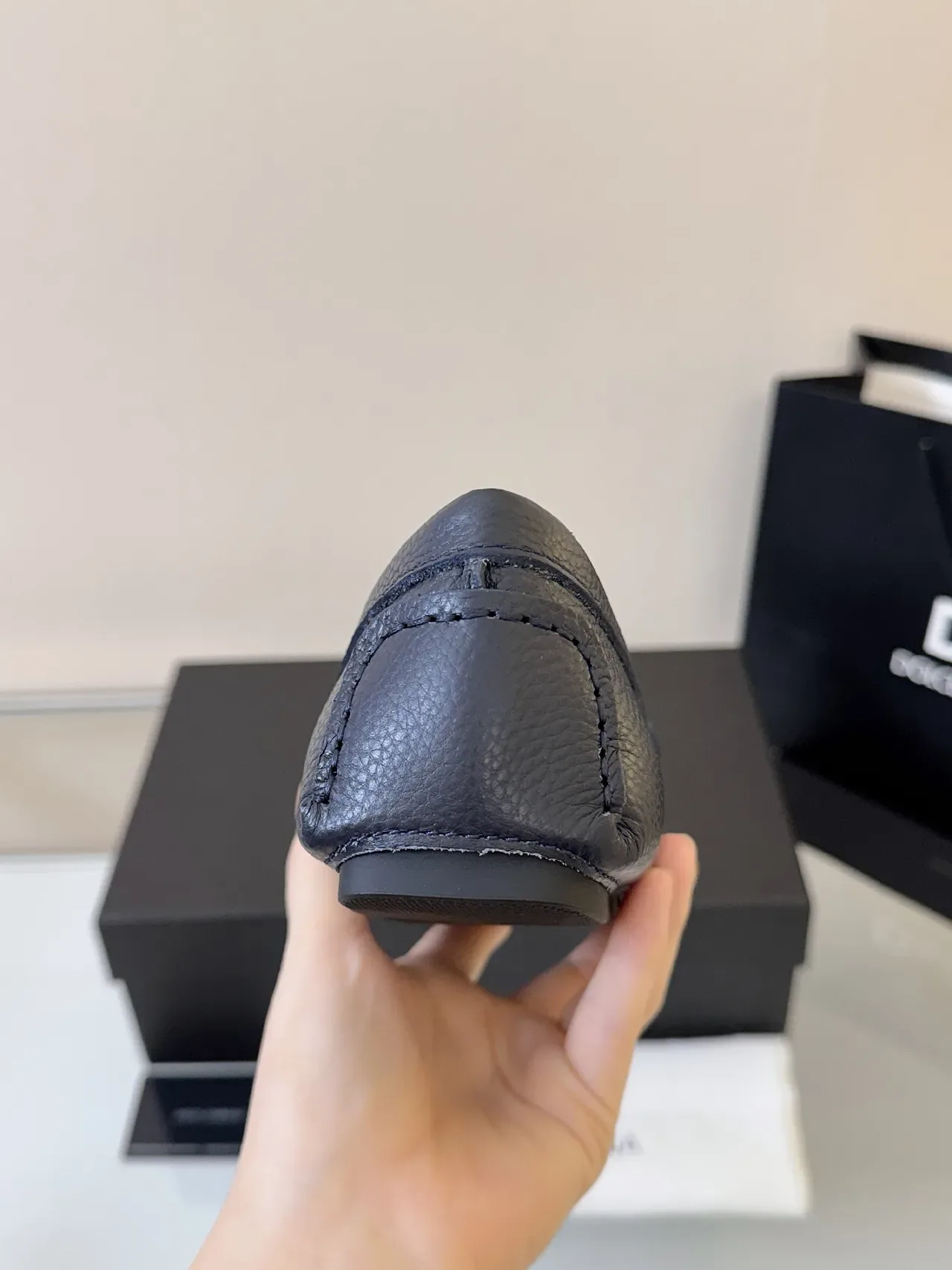 Dolce & Gabbana Portofino 海军蓝 粒面皮革 乐福鞋 4